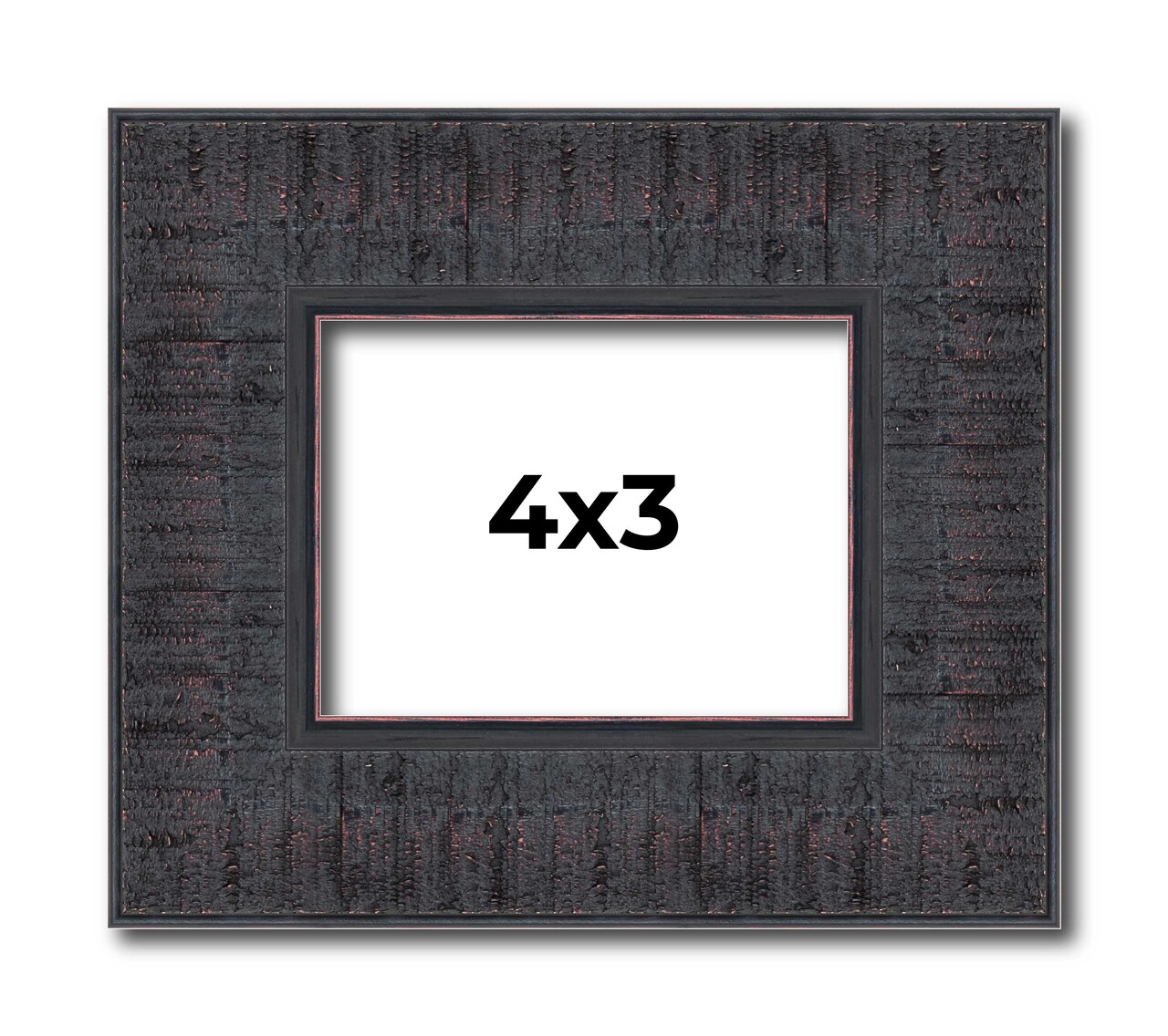 Photo Size Distressed Brown Picture Frame - UV Acrylic, Foam Board Backing, Hanging Hardware